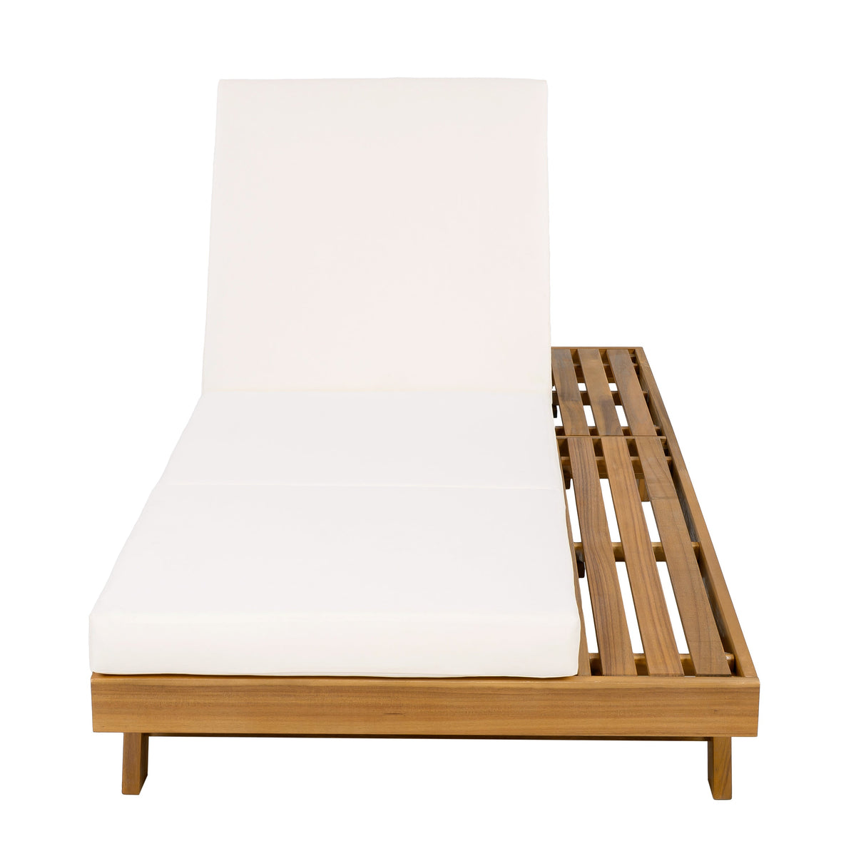 Lounge Chaise Set - Acacia Solid Wood with Lounge Cushion