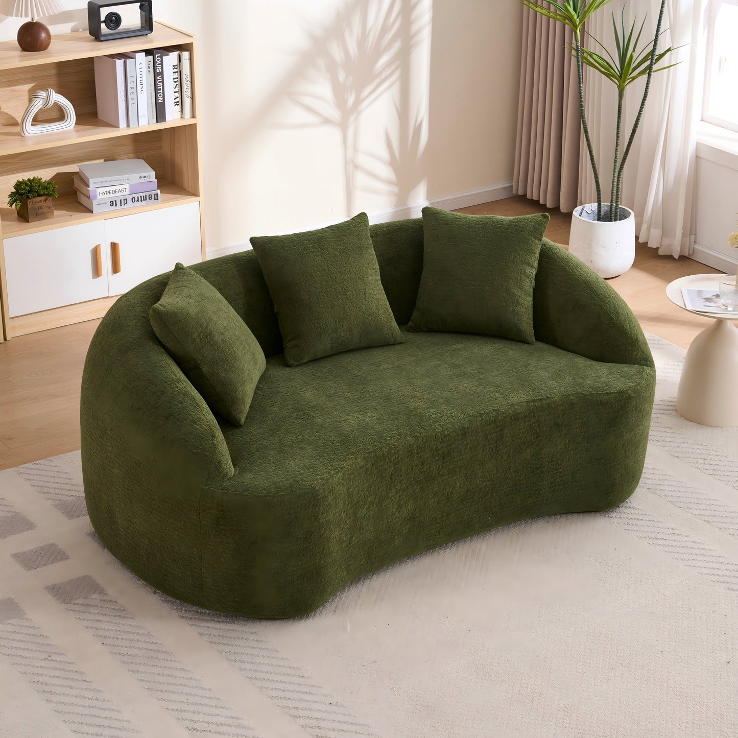 LY-049S Curved Modern Boneless Sofa Loveseat