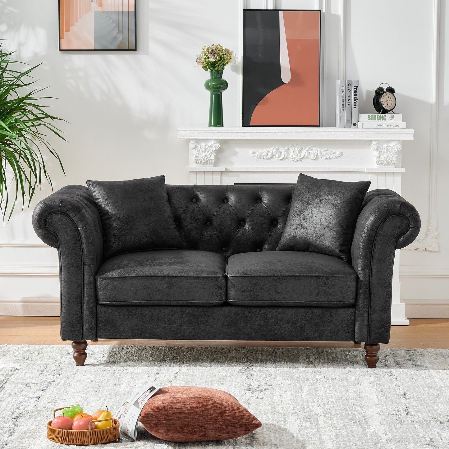 66" Chesterfield Tech Fabric Sofa