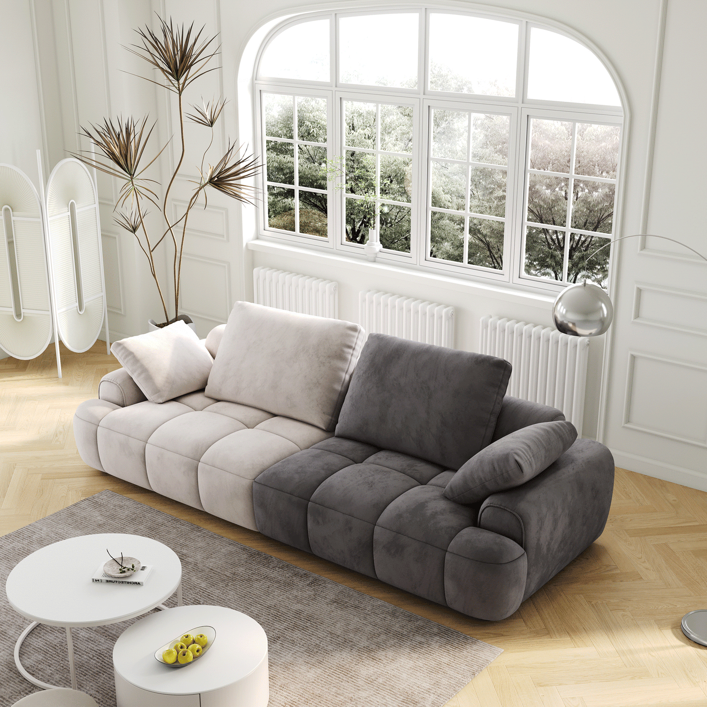86.6" Large Two Seat Sofa - Modern Upholstered