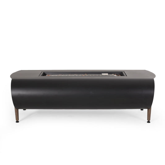 Vernon Rectangle Fire Pit 50,000 BTU - Dark Gray