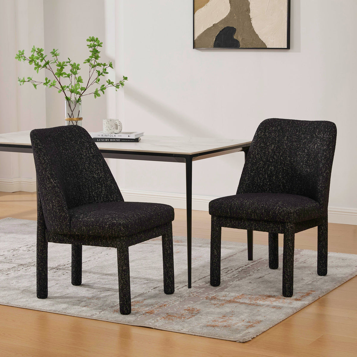 21.46" Wide Modern Minimalist Dining Chair Set of Two