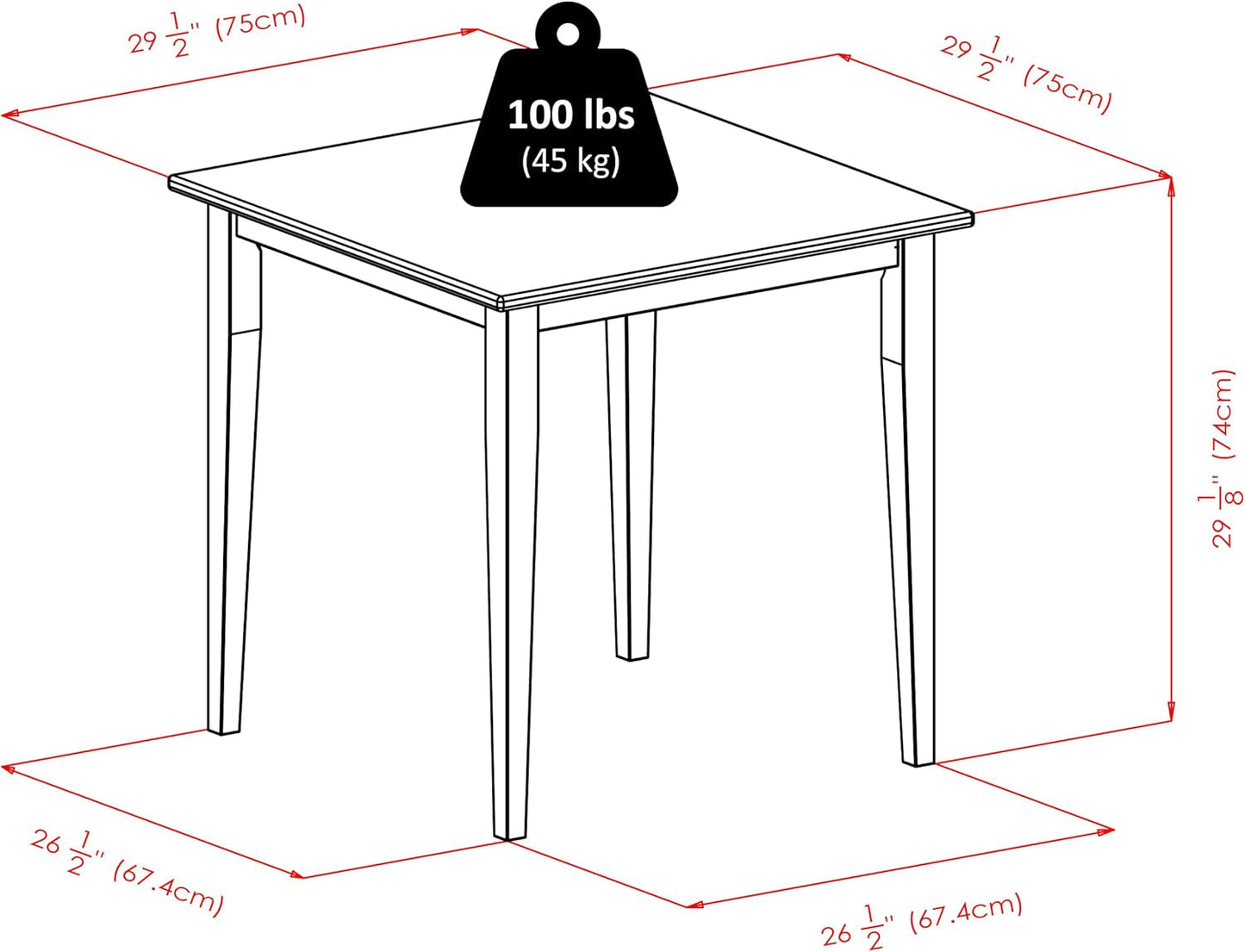 Groveland Light Oak Solid Wood Dining Table 29 Inch