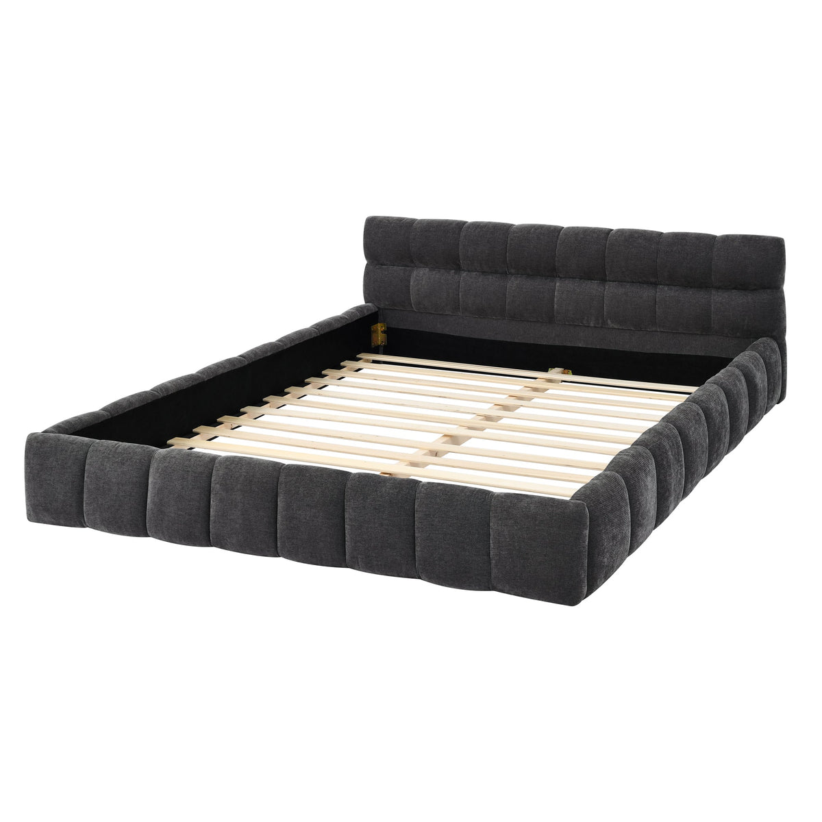 Queen Size Upholstered Bed Frame with Thick Fabric