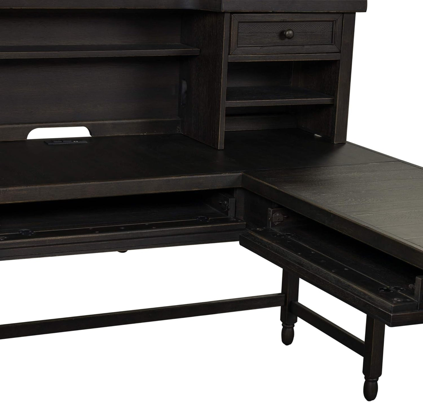 L Shaped Workstation With Integrated Charging Ports