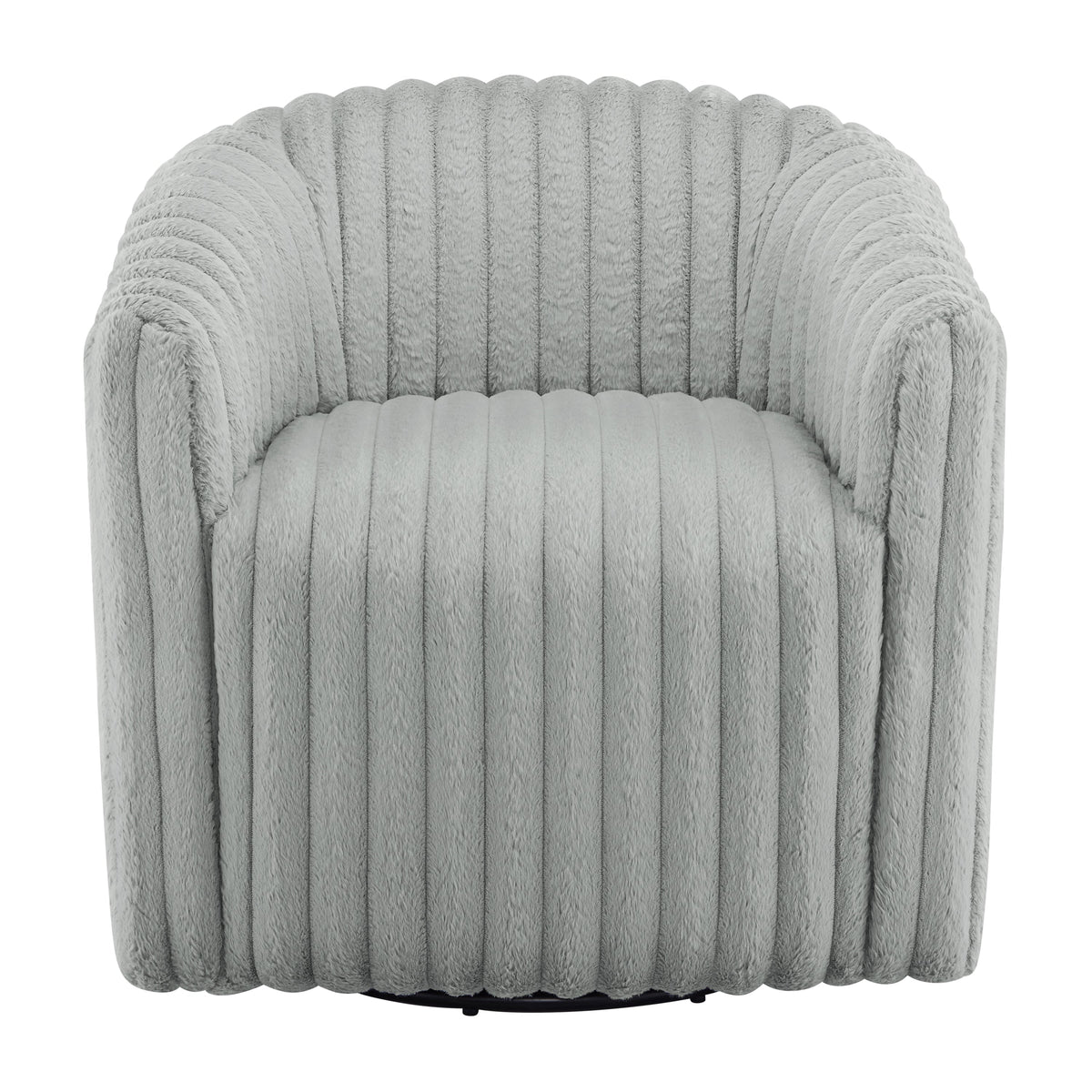 Alexa Ultra Plush Wide Cord-like Swivel Barrel Chair