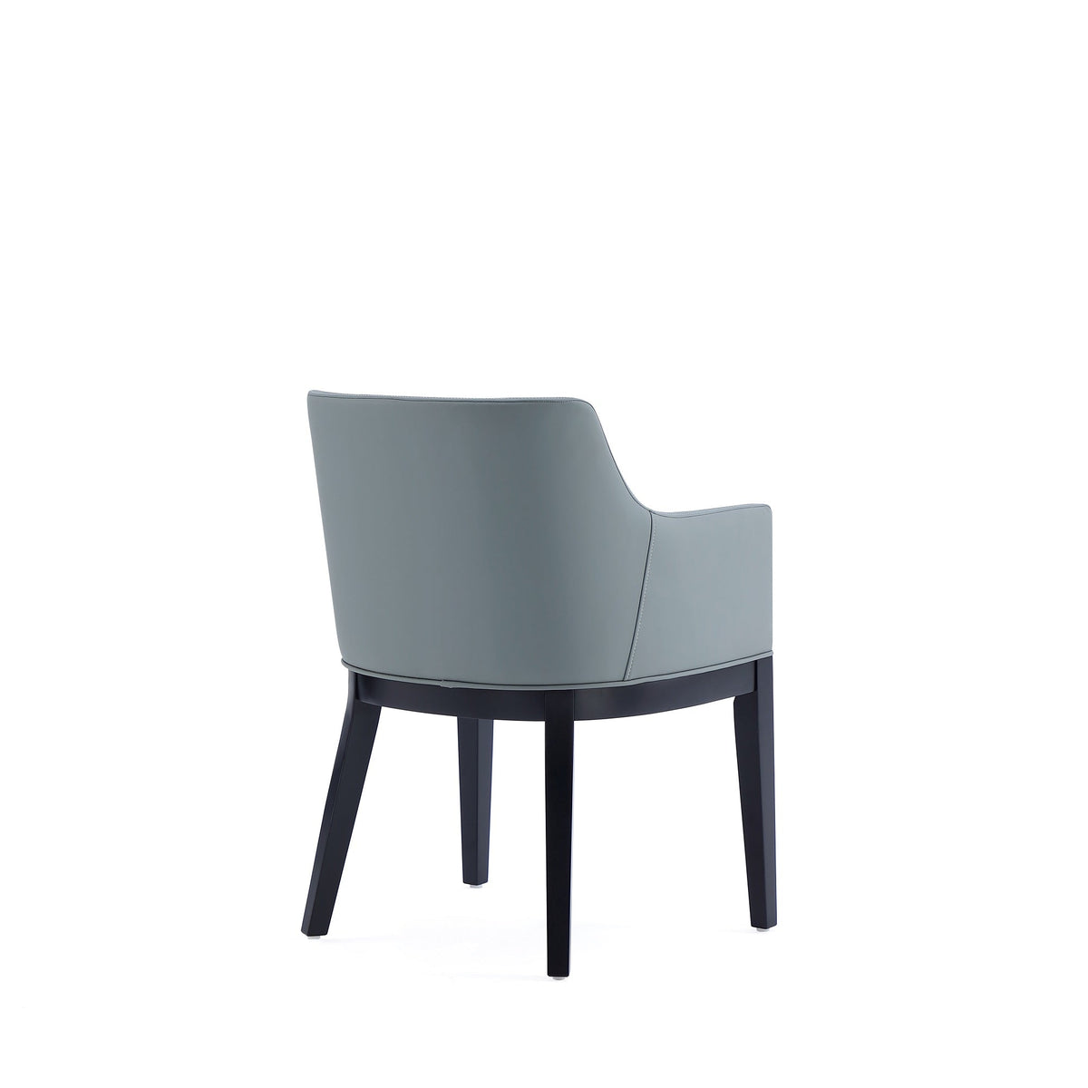Gansevoort Wood Vegan Leather Armchair in Pewter