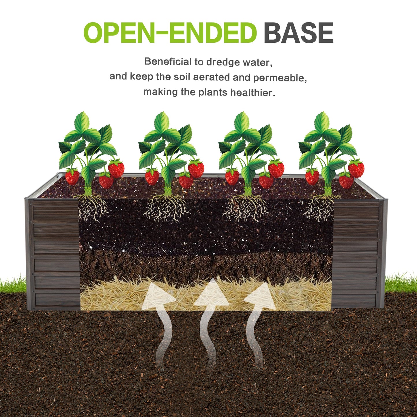 Metal Elevated Planter Box – 74.6"x35.4"x25"