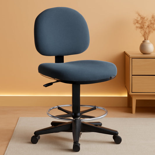 Pneumatic Adjustable Multi Task Stool Blue Ergonomic Back