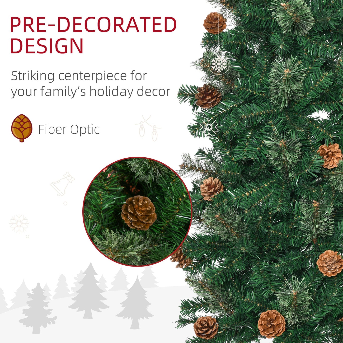 HOMCOM 7.5 Foot Pencil Christmas Tree