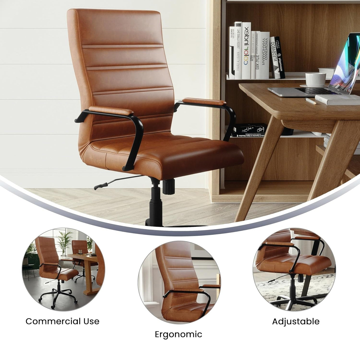 Whitney High Back Leathersoft Desk Chair Adjustable Height