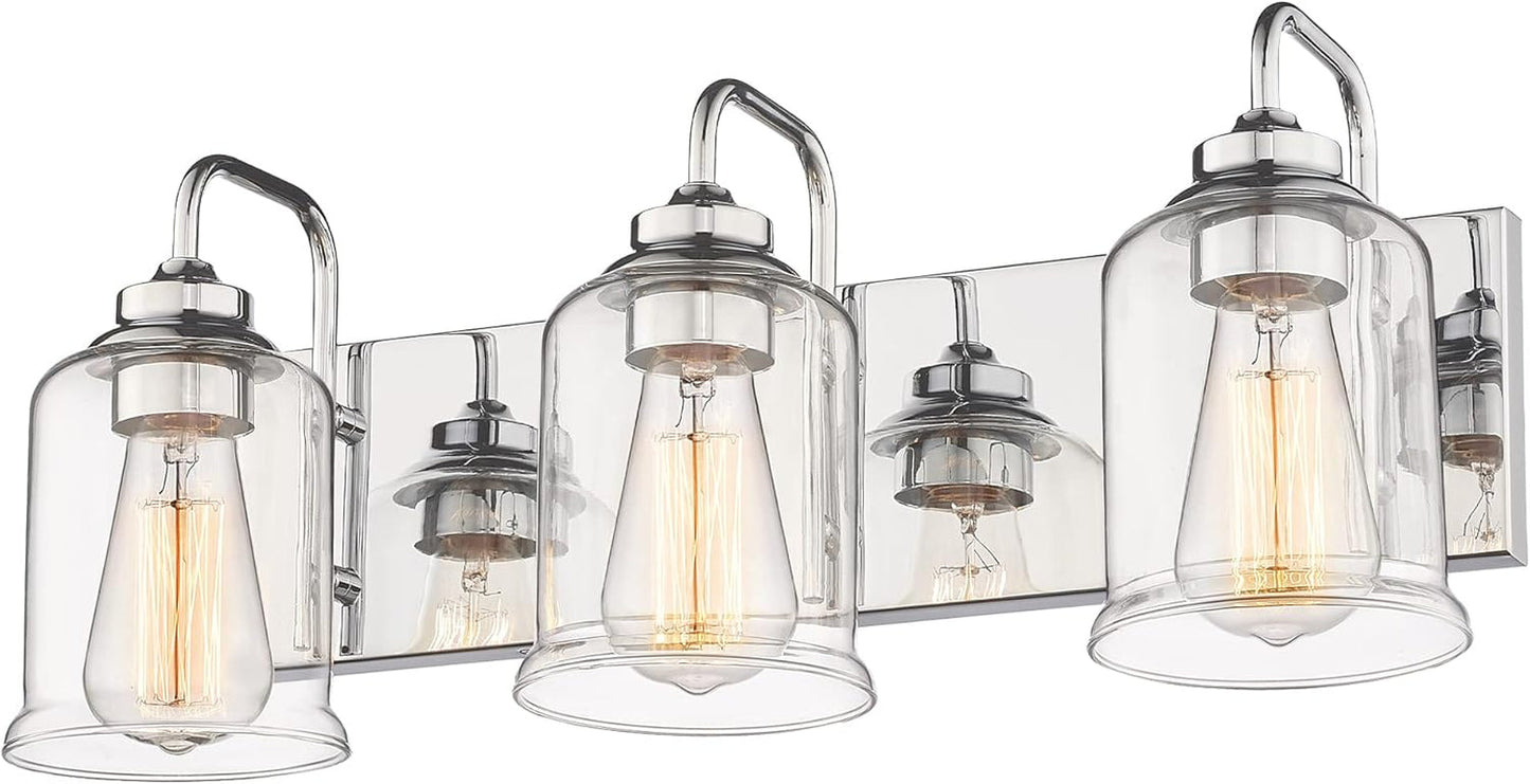 Farmhouse Glass Bathroom Vanity Light Fixture