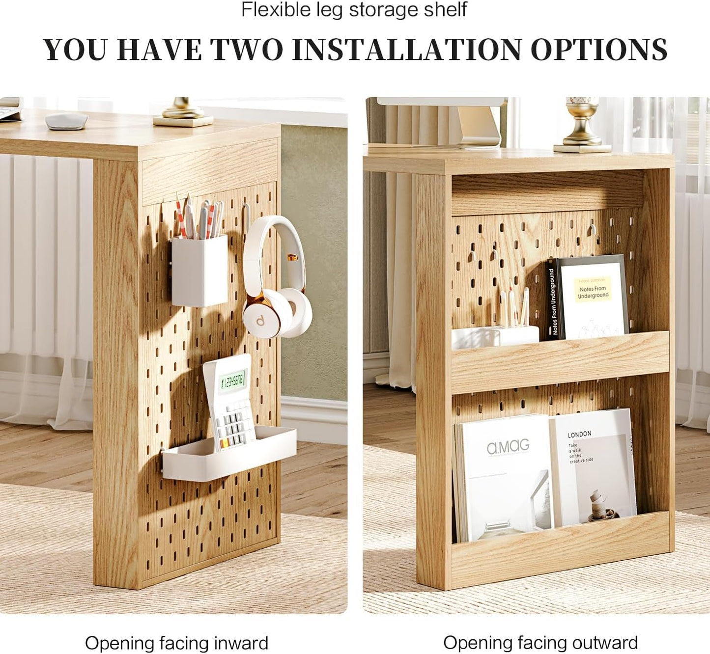 Oak Forty Seven Inch L Shaped Corner Desk With Drawers