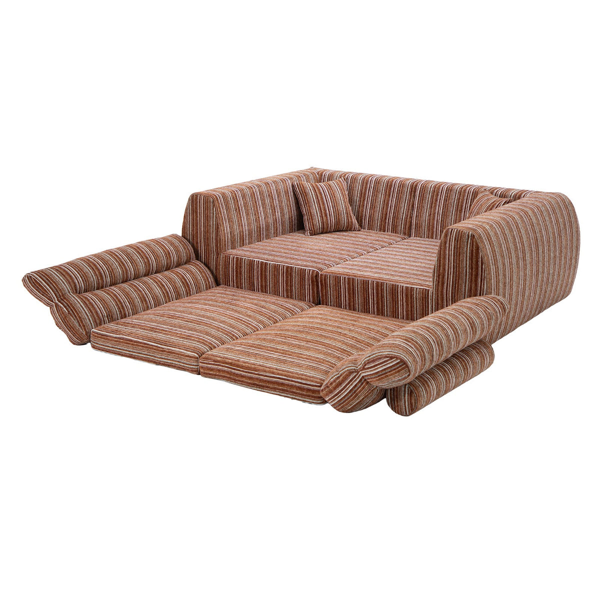 Woven Chenille Striped Compression Sofa