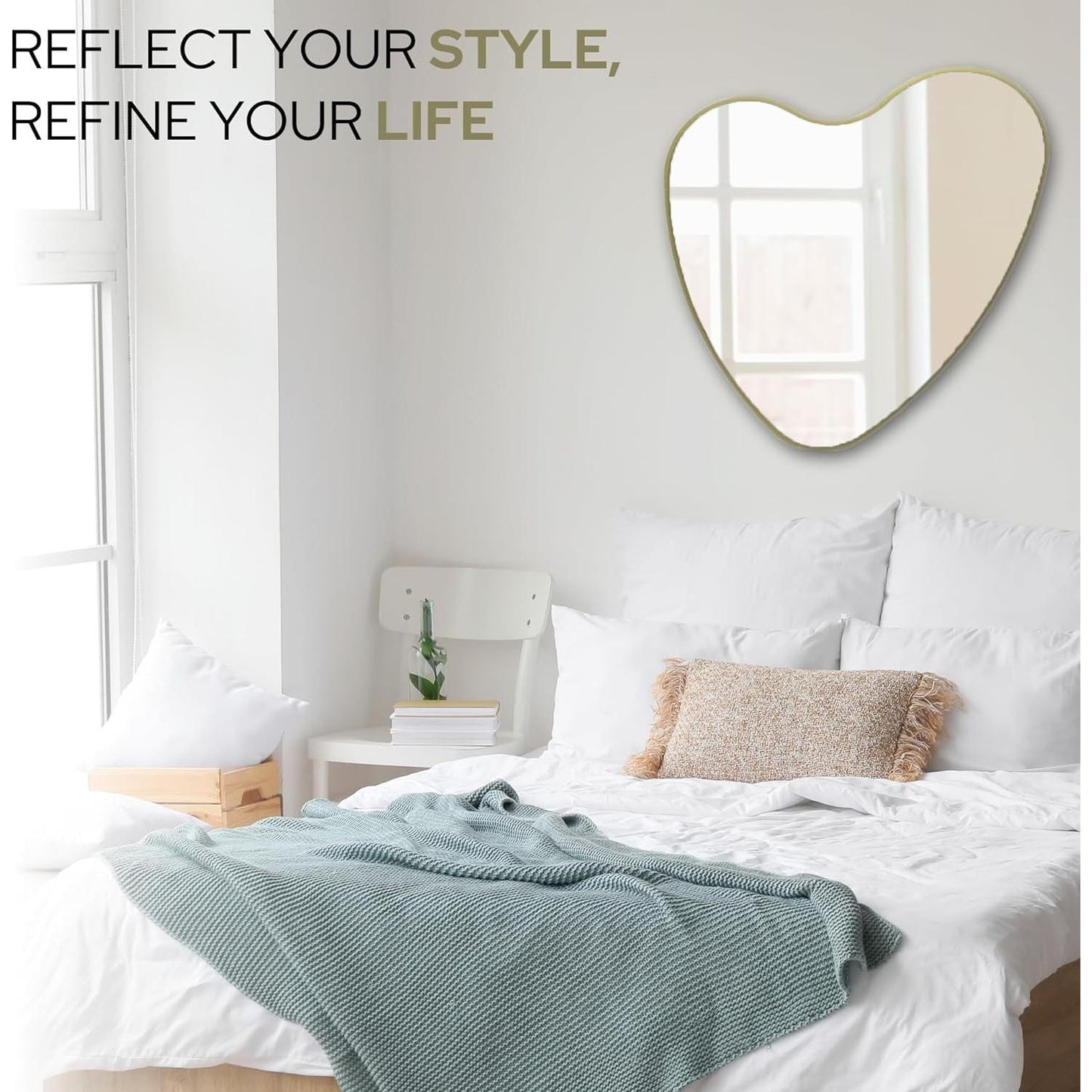 26 Inch Irregular Heart Wall Mirror For Home Decor