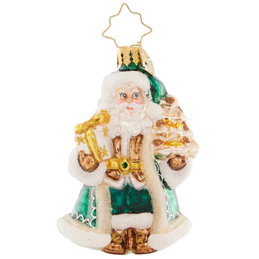 Christopher Radko Little Gem Glass Ornament - Emerald City Santa