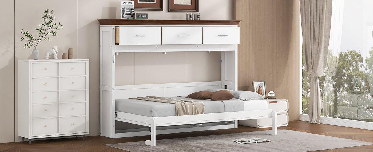 Twin Size Murphy Bed with 3 Drawers