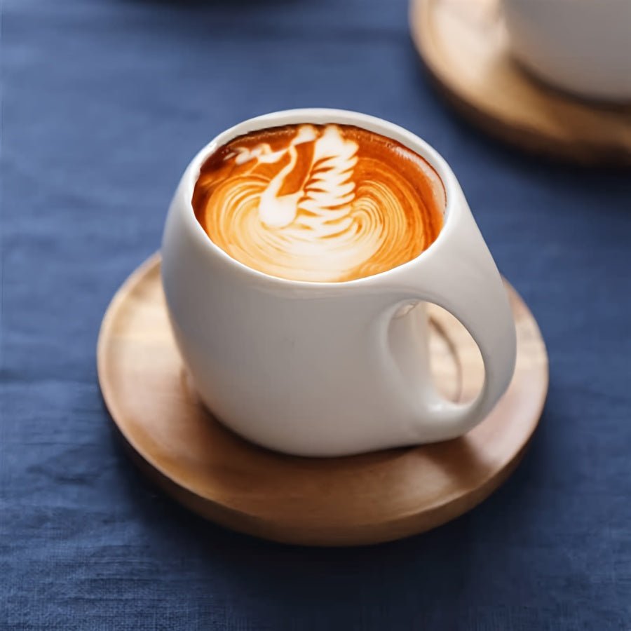 Elegant Ceramic Mug & Saucer Set | 7oz Modern Eco Drinkware