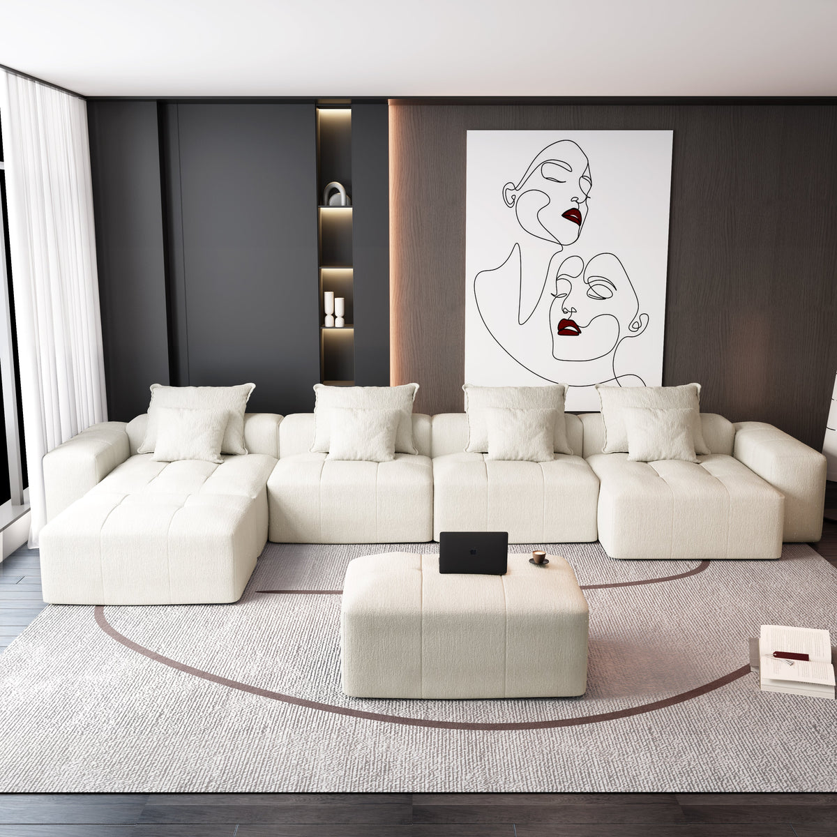Modern Oversized Modular Sectional Sofa