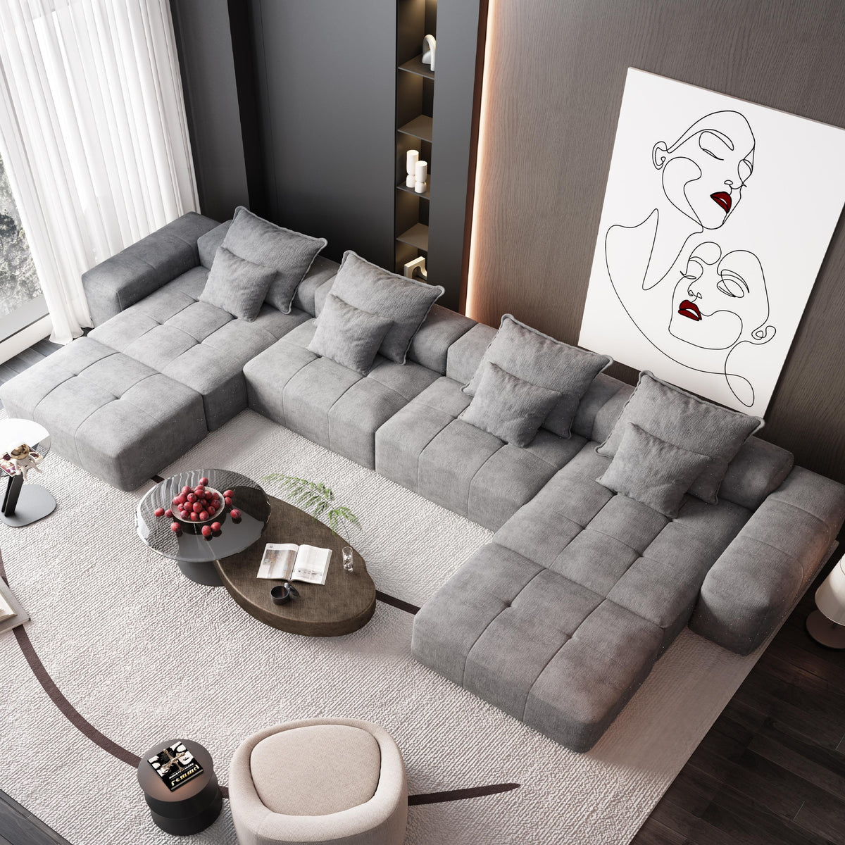 Modern Oversized Modular Sectional Sofa