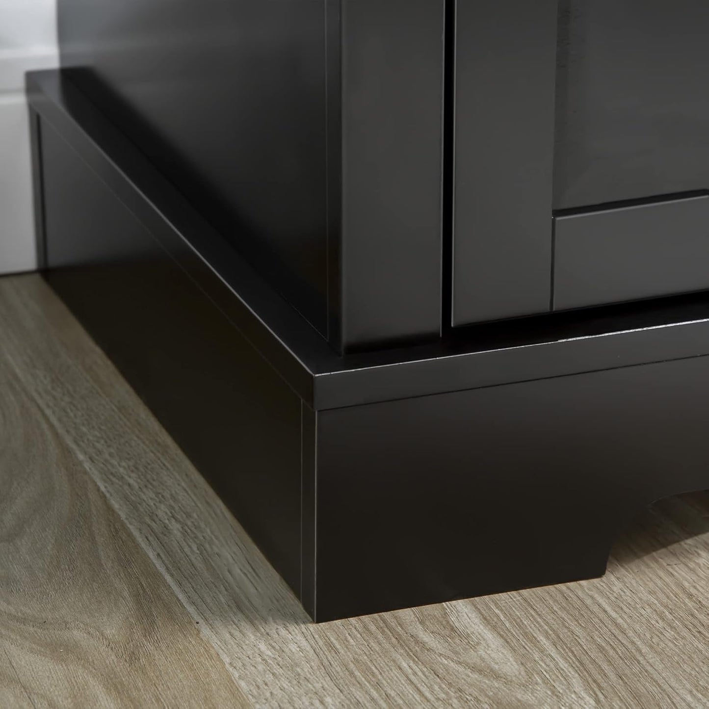 Black Buffet Cabinet With Drawers And Adjustable Shelves