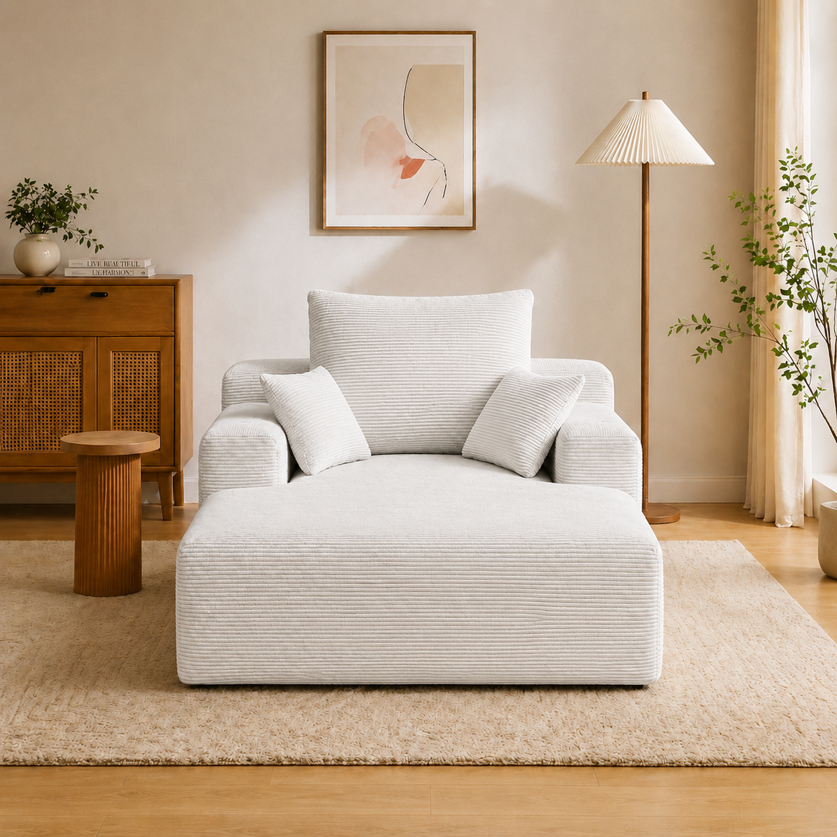 71.65'' Corduroy Chaise Lounge Sofa