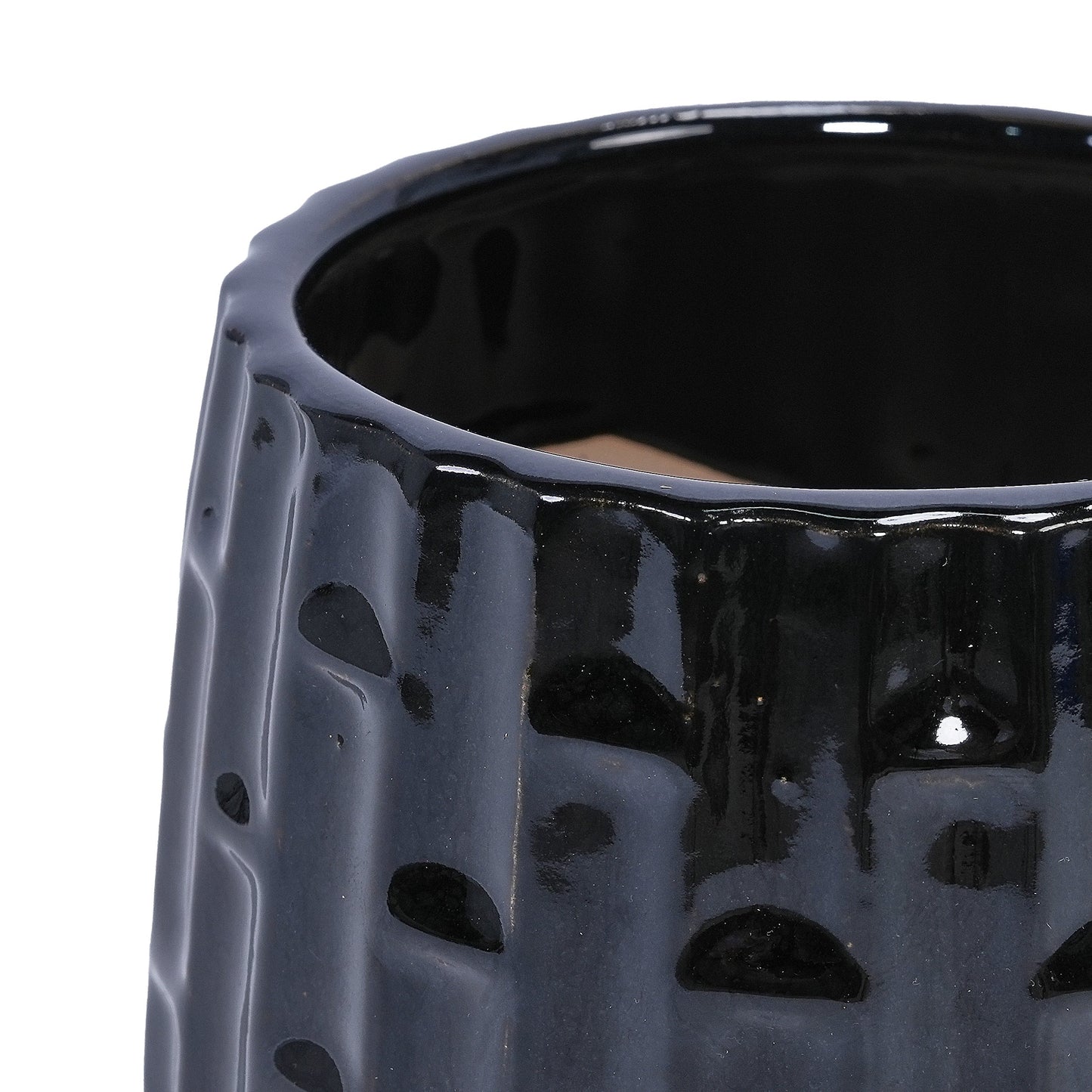 Set of 2 Ceramic Flowerpot, 7' Modern Planter for Patio, Garden, Windowsill - Black
