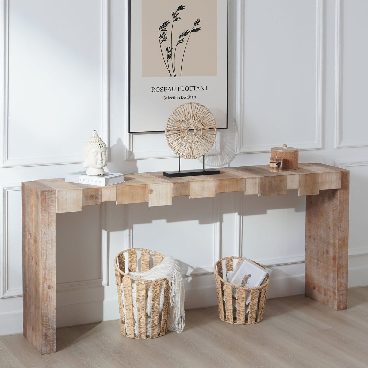 Modern Rustic Console Table - 71" Entryway Table