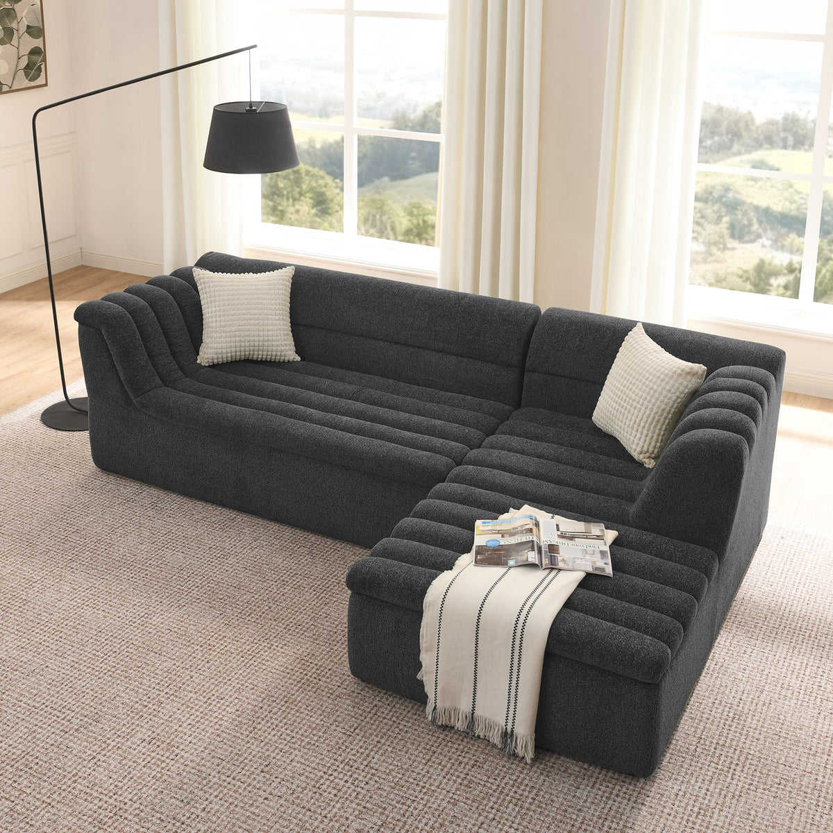 106" L-Shaped Modular Sectional Sofa with Chaise