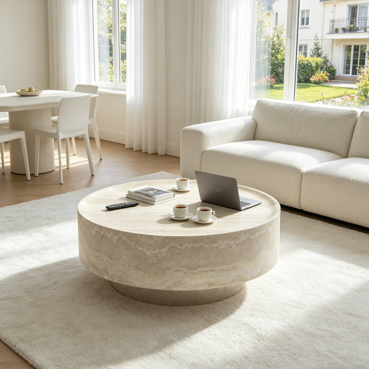 Round 31.5" Coffee Table Ideal For Living Room Family Time