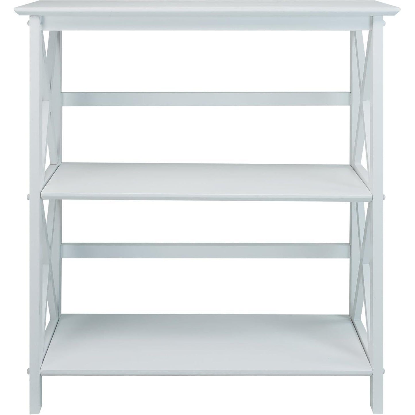 Montego 3 Shelf Bookcase White Modern X Design Storage