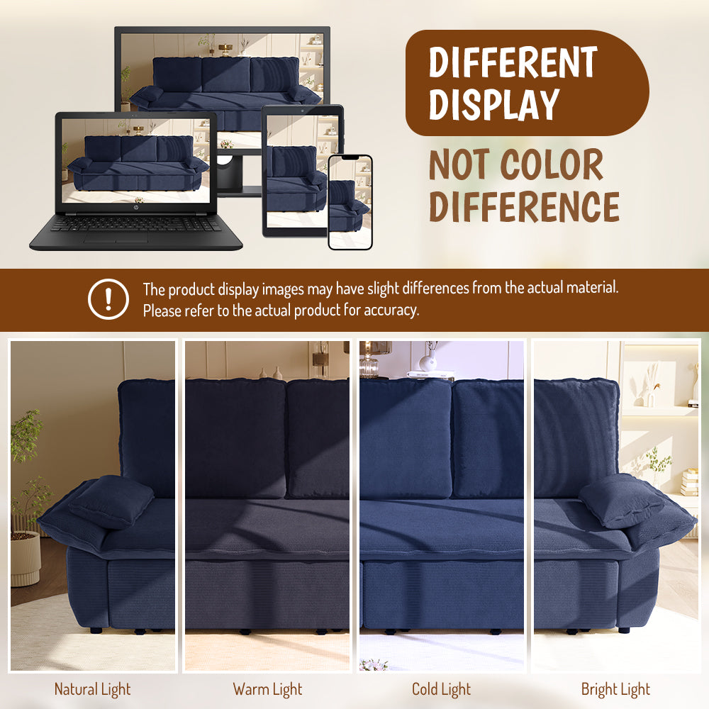 94.5" King Size 3-in-1 Convertible Sleeper Sofa Bed