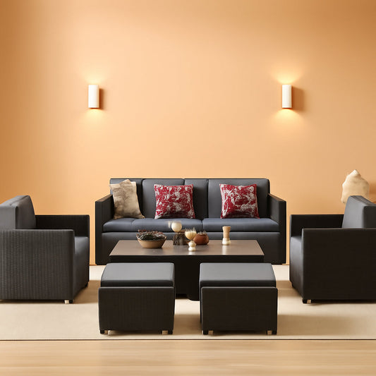 Outdoor Patio Conversation Set All Weather Gray Sectional