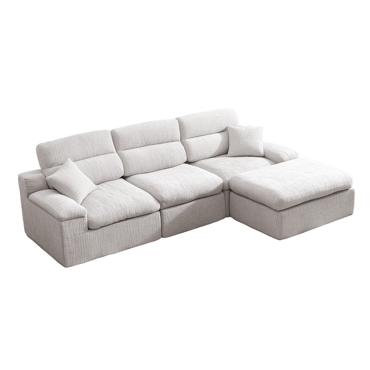 Corner Chaise Sofa with High Backrest