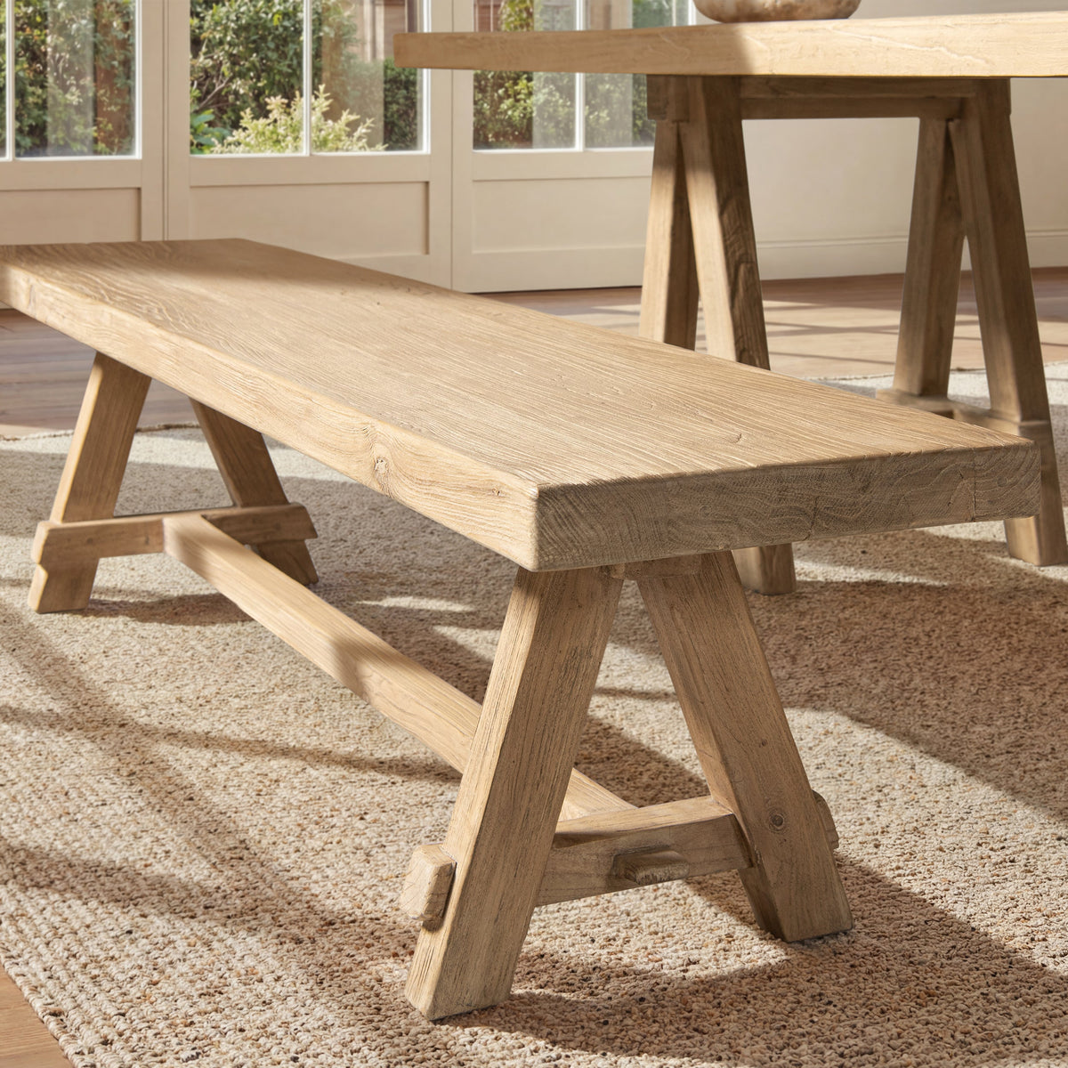 Hawthorne 72" Reclaimed Elm Trestle Dining Bench