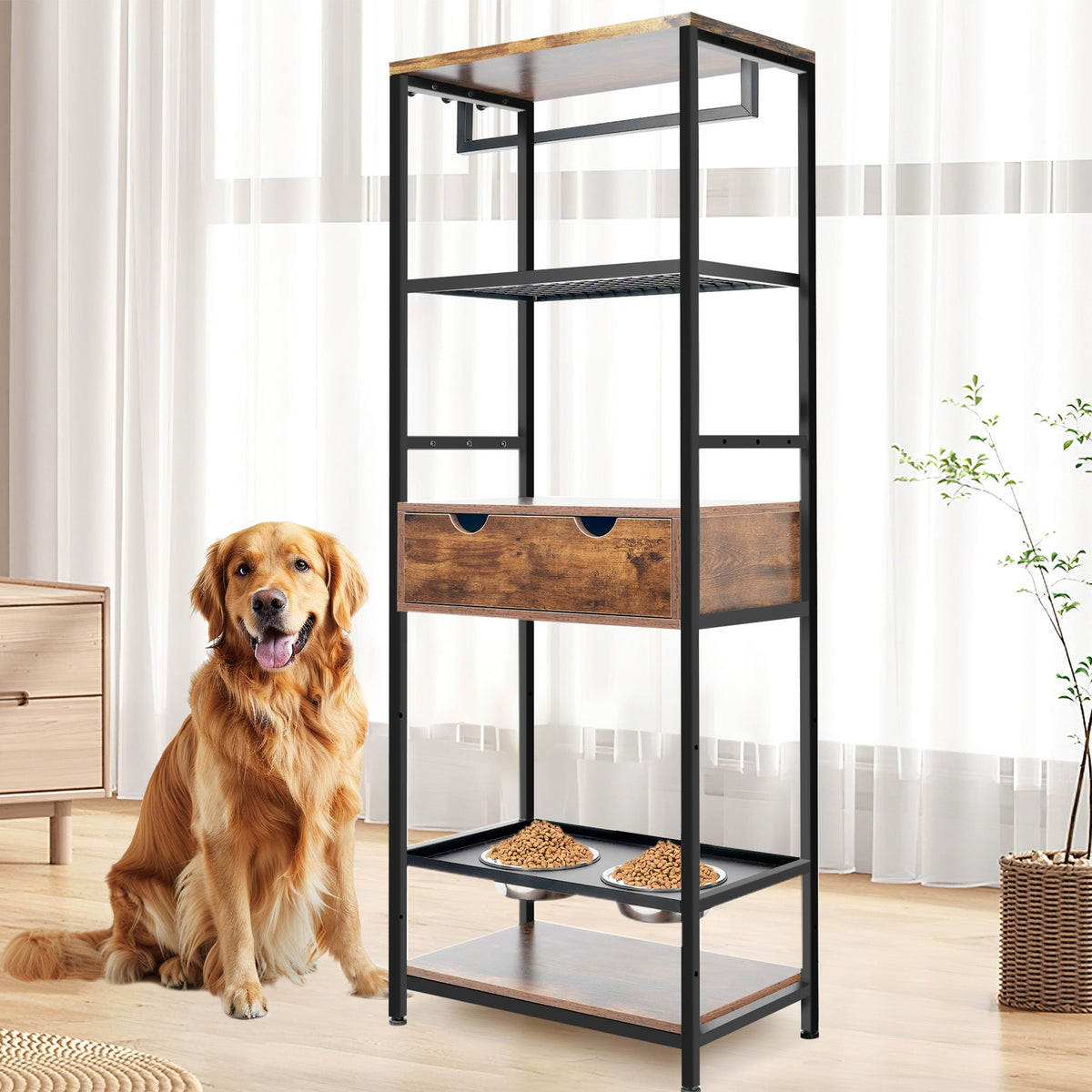 Height Adjustable Dog Feeding Station