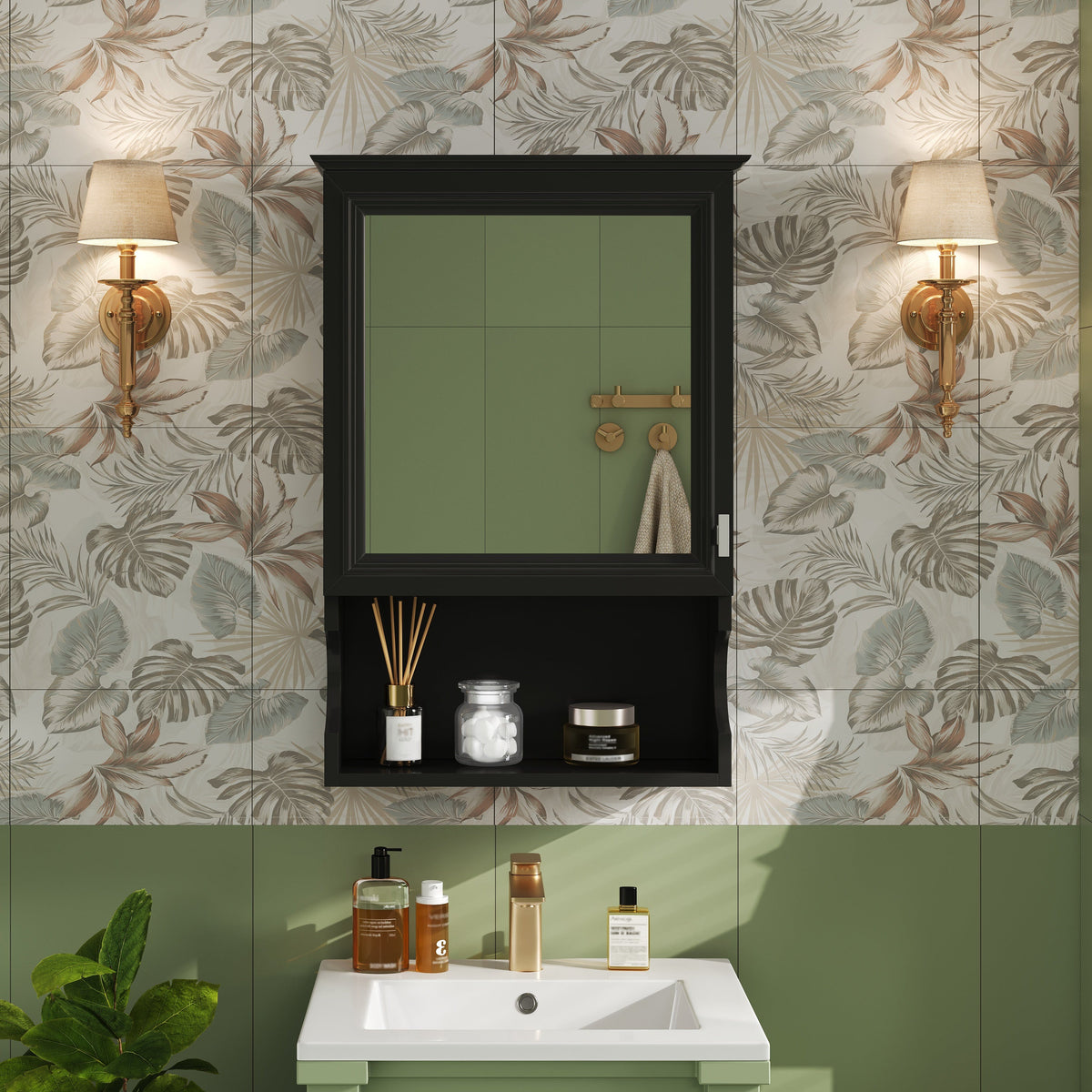 20'' Wall Mounted Bathroom Storage Cabinet with Mirror