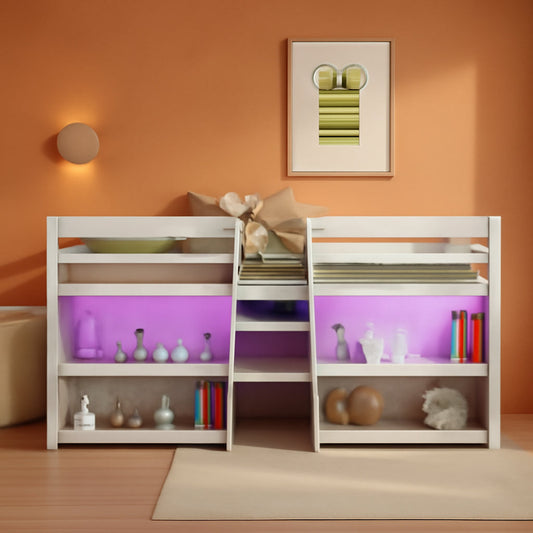 Twin Loft Bed With LED Lights And Durable Build Quality
