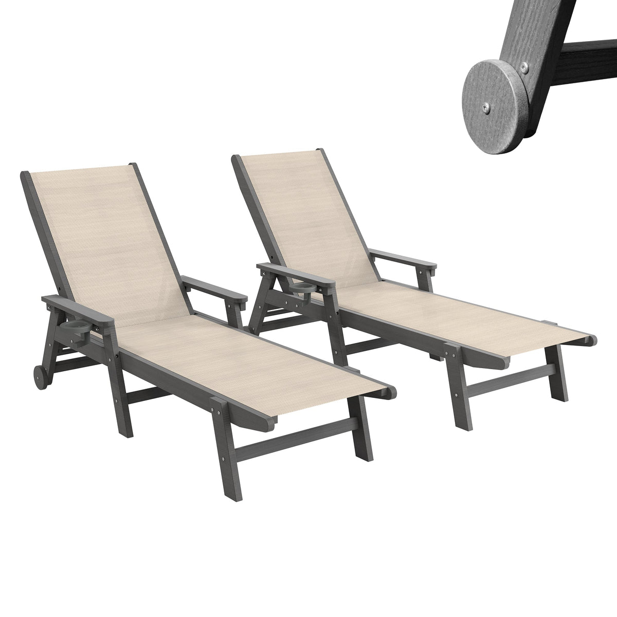 Outdoor Pool Lounge Chairs Set of 2