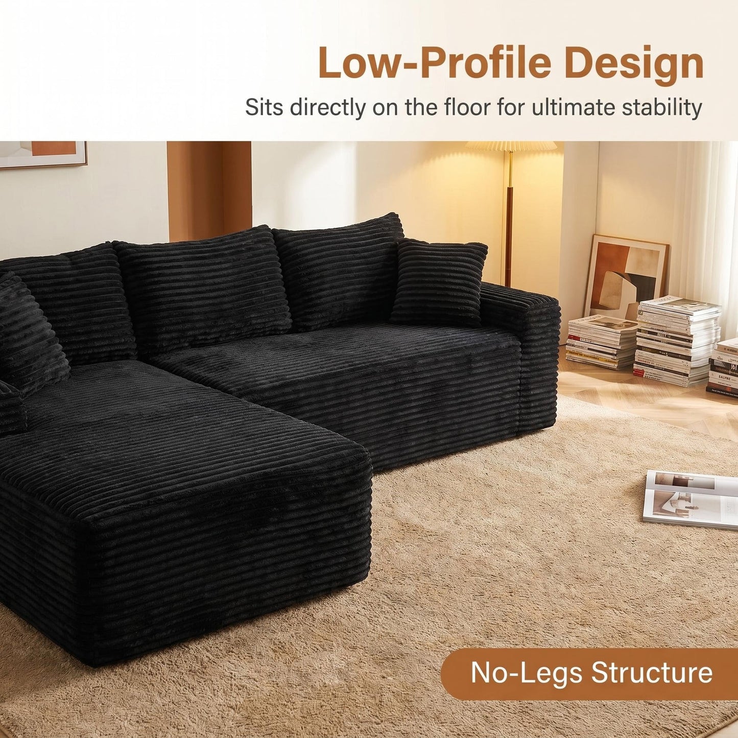 94.5" Cloud Modular Sectional Sofa with L-Shape Chaise