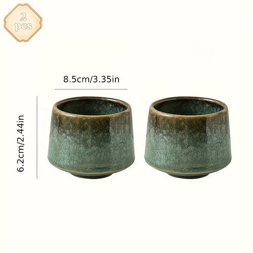 Set of 2 Japanese Kiln Ceramic Mugs | Gradient Aesthetic Drinkware