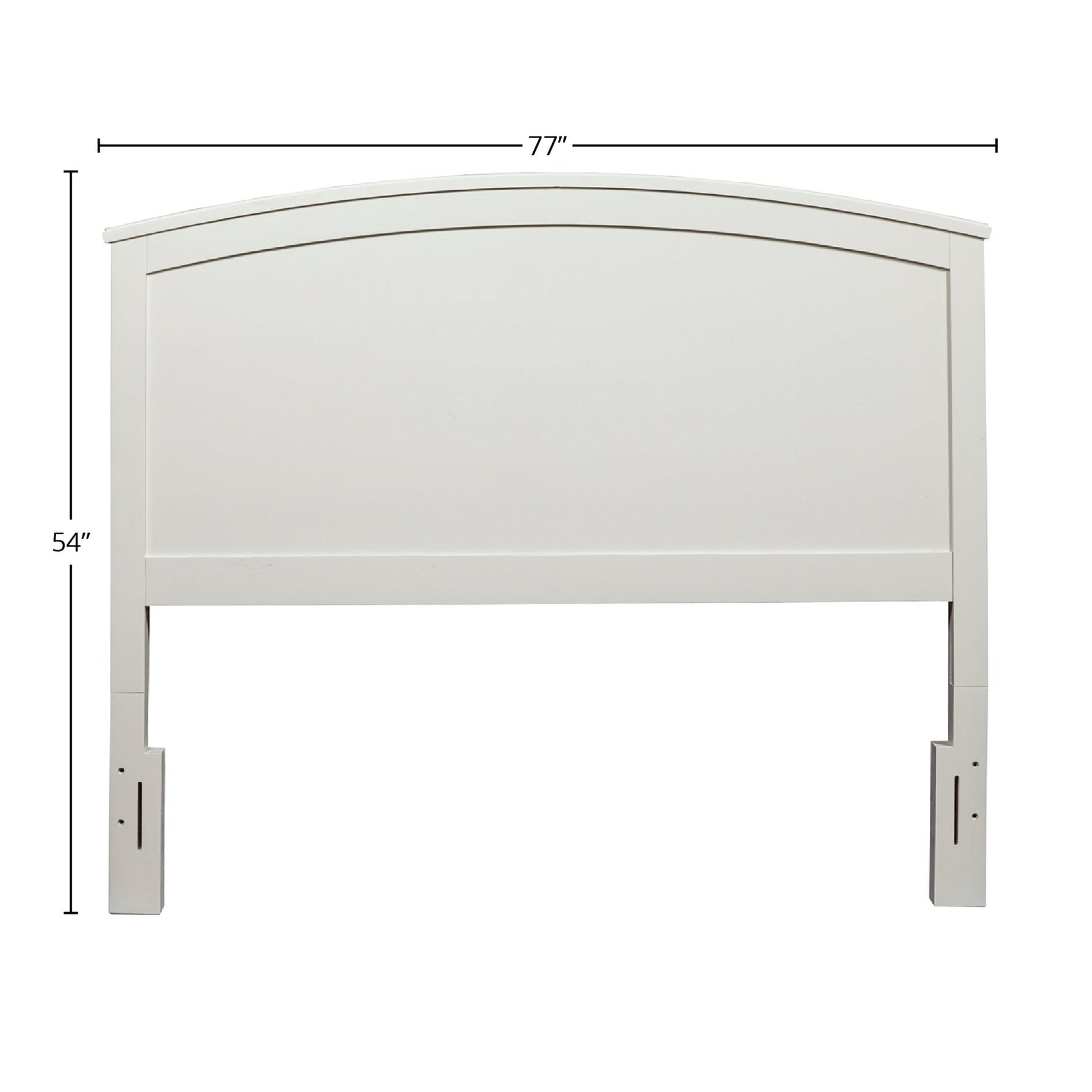 Baker Headboard in white finish, measuring 77 inches wide and 54 inches high, showcasing traditional elegance.