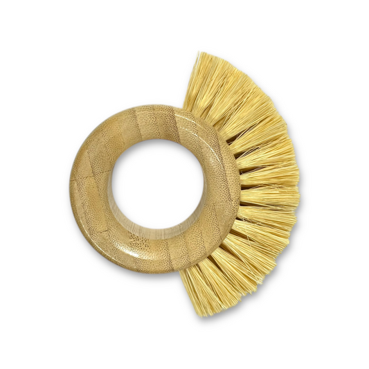 Round Sisal Bristle Bamboo Ring Brush