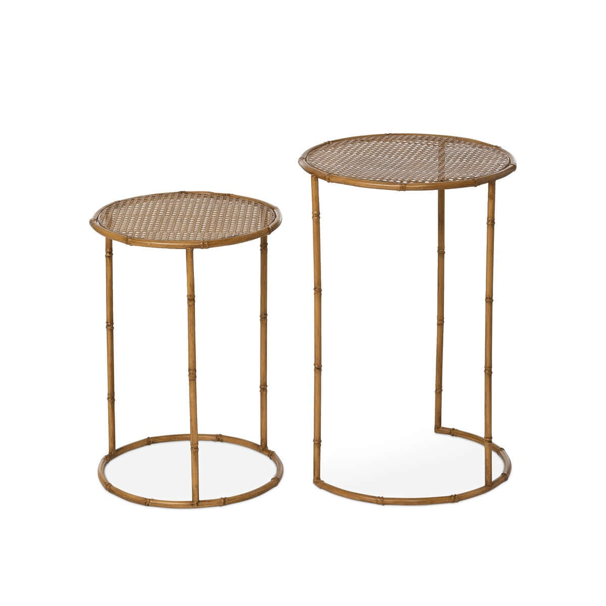Bamboo Style Iron Nesting Tables Set