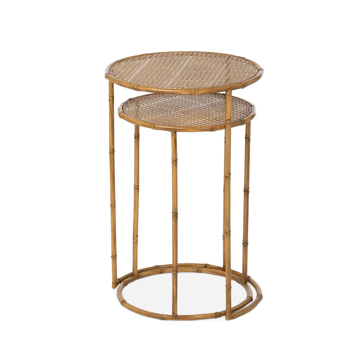 Bamboo Style Iron Nesting Tables Set