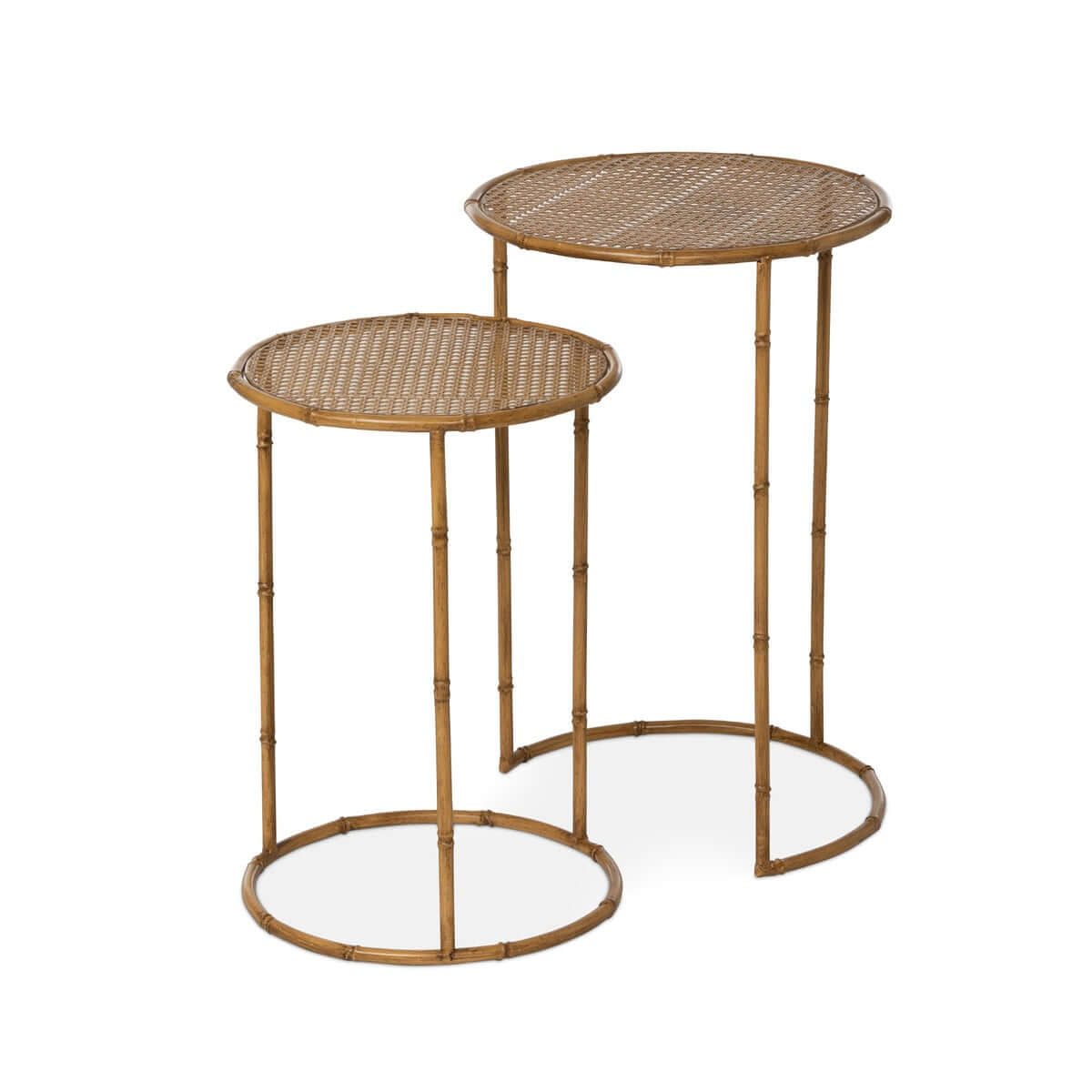 Bamboo Style Iron Nesting Tables Set