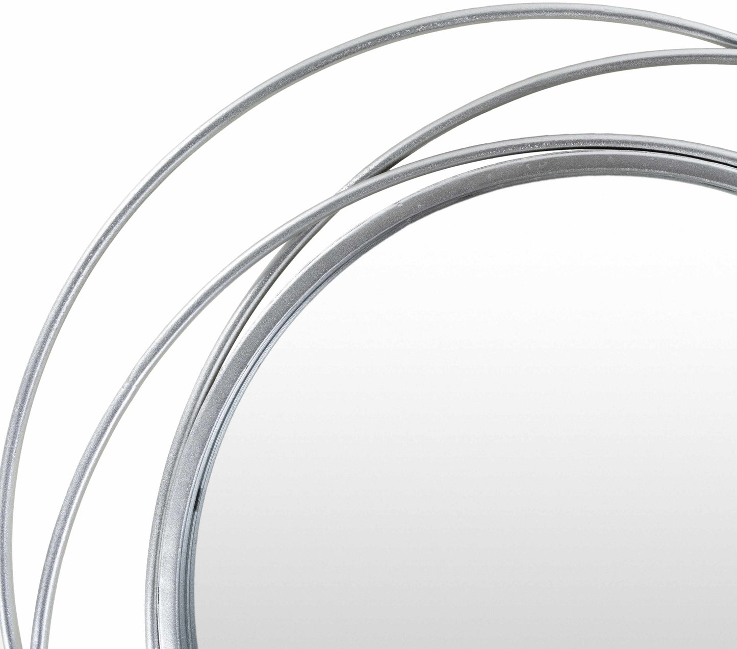 Basay Round Silver Gray Mirror