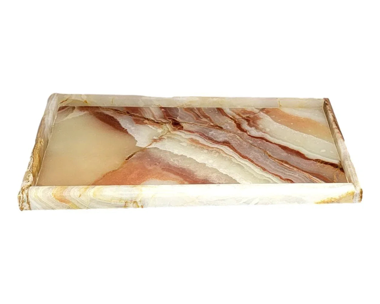 Bathroom Vanity Tray of Multi Brown Onyx