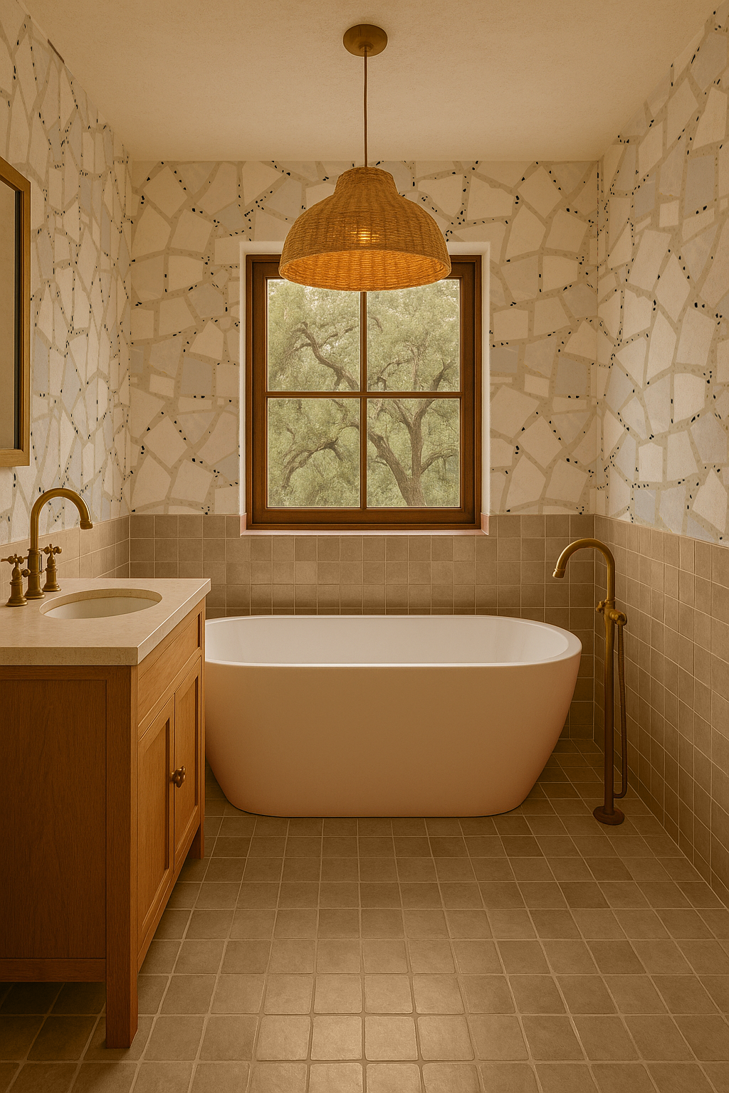 Dolce Terrazzo Wallpaper, tan