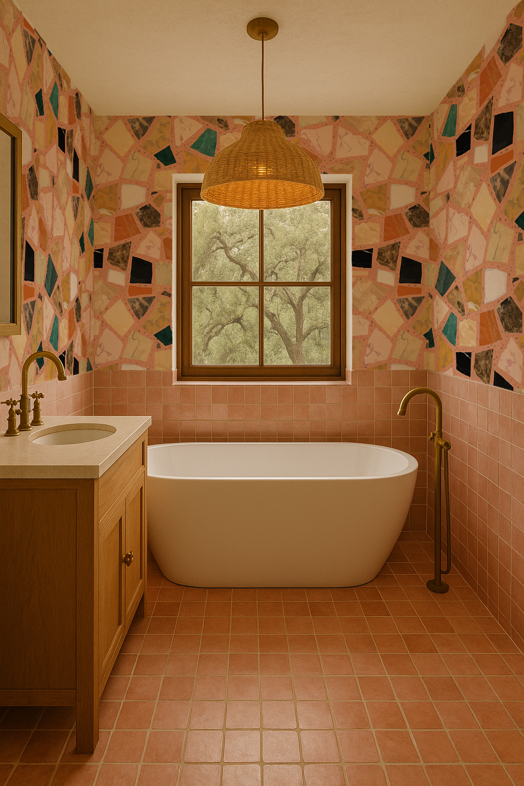 Dolce Terrazzo Wallpaper, peach